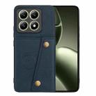 For Xiaomi 14T 5G Double Buckle Card Slots Magnetic Phone Case(Blue) - 1