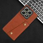 For Xiaomi 14T 5G Double Buckle Card Slots Magnetic Phone Case(Brown) - 2