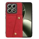 For Xiaomi 14T 5G Double Buckle Card Slots Magnetic Phone Case(Red) - 1