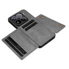For Xiaomi 15 Pro Double Buckle Card Slots Magnetic Phone Case(Grey) - 3