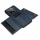 For Xiaomi 15 Pro Double Buckle Card Slots Magnetic Phone Case(Blue) - 3