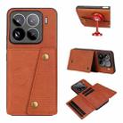 For Xiaomi 15 Pro Double Buckle Card Slots Magnetic Phone Case(Brown) - 1