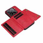 For Xiaomi 15 Pro Double Buckle Card Slots Magnetic Phone Case(Red) - 3