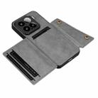 For Xiaomi 15 Double Buckle Card Slots Magnetic Phone Case(Grey) - 3
