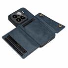 For Xiaomi 15 Double Buckle Card Slots Magnetic Phone Case(Blue) - 3