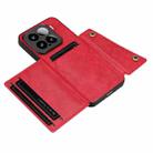 For Xiaomi 15 Double Buckle Card Slots Magnetic Phone Case(Red) - 3