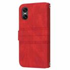 For Sony Xperia 10 VI Embossed Stripes Skin Feel Leather Phone Case(Red) - 3