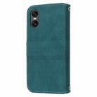 For Sony Xperia 10 VI Embossed Stripes Skin Feel Leather Phone Case(Dark Green) - 3