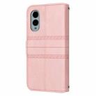 For Fujitsu Arrows F-51E We2 Embossed Stripes Skin Feel Leather Phone Case(Pink) - 3