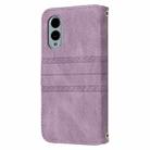 For Fujitsu Arrows F-51E We2 Embossed Stripes Skin Feel Leather Phone Case(Light Purple) - 3