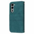 For Fujitsu Arrows Alpha F-51F Embossed Stripes Skin Feel Leather Phone Case(Dark Green) - 3