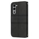 For Fujitsu Arrows Alpha F-51F Embossed Stripes Skin Feel Leather Phone Case(Black) - 3