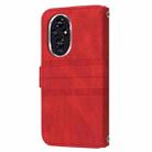 For Honor 200 Pro Embossed Stripes Skin Feel Leather Phone Case(Red) - 3