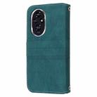 For Honor 200 Pro Embossed Stripes Skin Feel Leather Phone Case(Dark Green) - 3