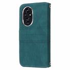 For Honor 200 Embossed Stripes Skin Feel Leather Phone Case(Dark Green) - 3