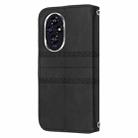 For Honor 200 Embossed Stripes Skin Feel Leather Phone Case(Black) - 3