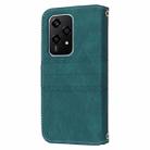 For Honor 200 Lite Global Embossed Stripes Skin Feel Leather Phone Case(Dark Green) - 3