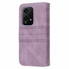 For Honor 200 Lite Global Embossed Stripes Skin Feel Leather Phone Case(Light Purple) - 3