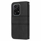 For Honor 200 Lite Global Embossed Stripes Skin Feel Leather Phone Case(Black) - 3