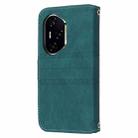 For Honor 300 Pro 5G / 300 Ultra 5G Embossed Stripes Skin Feel Leather Phone Case(Dark Green) - 3