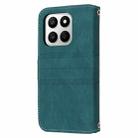 For Honor 400 Smart 5G Embossed Stripes Skin Feel Leather Phone Case(Dark Green) - 3