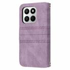 For Honor 400 Smart 5G Embossed Stripes Skin Feel Leather Phone Case(Light Purple) - 3