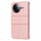 For Redmi K80 5G / K80 Pro 5G Embossed Stripes Skin Feel Leather Phone Case(Pink) - 3