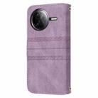 For Redmi K80 5G / K80 Pro 5G Embossed Stripes Skin Feel Leather Phone Case(Light Purple) - 3