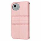 For Sharp Aquos Wish 4 Embossed Stripes Skin Feel Leather Phone Case(Pink) - 3