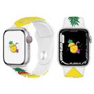 For Apple Watch Series 8 41mm Embossed Color Printed Silicone Watch Band(Pineapple) - 1