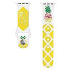 For Apple Watch Series 6 40mm Embossed Color Printed Silicone Watch Band(Pineapple) - 2