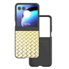 For Motorola Razr 50 Black Frame Woven Texture PU Phone Case(Gold) - 1