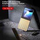 For Motorola Razr 50 Black Frame Woven Texture PU Phone Case(Gold) - 3