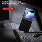 For Motorola Razr 50 Black Frame Woven Texture PU Phone Case(Black) - 3