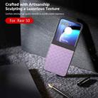 For Motorola Razr 50 Black Frame Woven Texture PU Phone Case(Purple) - 3