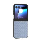 For Motorola Razr 50 Black Frame Woven Texture PU Phone Case(Light Blue) - 2