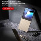 For Motorola Razr 50 Black Frame Woven Texture PU Phone Case(Beige) - 3