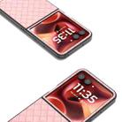For Motorola Razr 60 Ultra Black Frame Woven Texture PU Phone Case(Pink) - 3