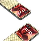 For Motorola Razr 60 Ultra Black Frame Woven Texture PU Phone Case(Gold) - 3