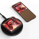 For Motorola Razr 60 Ultra Black Frame Woven Texture PU Phone Case(Brown) - 2