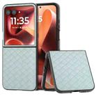 For Motorola Razr 60 Ultra Black Frame Woven Texture PU Phone Case(Light Green) - 1