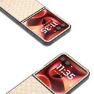 For Motorola Razr 60 Ultra Black Frame Woven Texture PU Phone Case(Beige) - 3