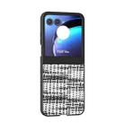 For Motorola Razr 50 Black Frame Color Lattice Texture PU Phone Case(Black) - 2