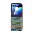 For Motorola Razr 50 Black Frame Color Lattice Texture PU Phone Case(Gold) - 2