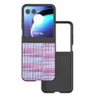 For Motorola Razr 50 Black Frame Color Lattice Texture PU Phone Case(Purple) - 1