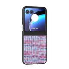 For Motorola Razr 50 Black Frame Color Lattice Texture PU Phone Case(Purple) - 2