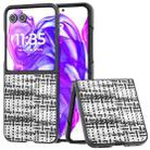 For Motorola Razr 50 Ultra Black Frame Color Lattice Texture PU Phone Case(Black) - 1