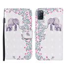 For OPPO A52 3D Painted Pattern Horizontal Flip Leather Case with Holder & Wallet & Card slot & Lanyard(Flower Elephant) - 1