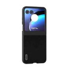 For Motorola Razr 50 ABEEL Genuine Leather Wave Black Edge Phone Case(Black) - 2