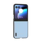 For Motorola Razr 50 ABEEL Genuine Leather Wave Black Edge Phone Case(Blue) - 2